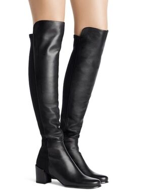 NEW STUART WEITZMAN GILLIAN 60 Over Knee High Boot Black Nappa Leather 50/50 9.5